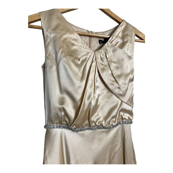 Aidan Mattox 100% Silk Formal Dress Gown Gold Prom Homecoming Wedding Small - Picture 5 of 11